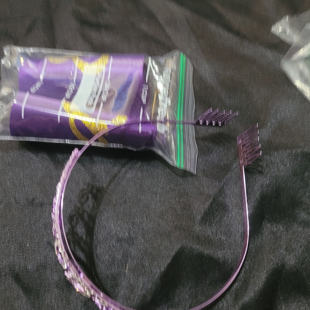 New "60 & Fabulous" Crown and Sash~Purple Metal~Birthday~Princess - Picture 4 of 7
